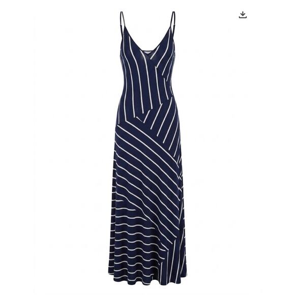 Calvin Klein Dresses & Skirts - Calvin Klein Navy and White Stripe Maxi size 10